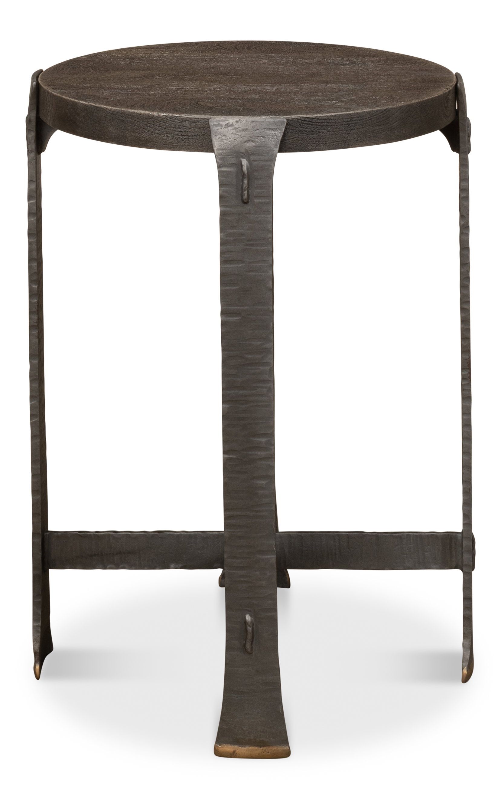*Forged Slats Side Table/Moleskin, Side & End Table by Sarreid, 18" length x 18" width x 25" height View 8