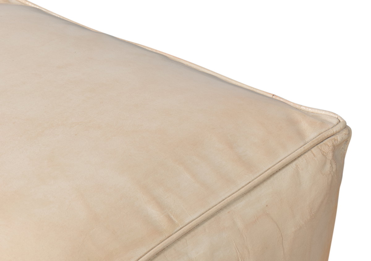 Sunday Afternoon Leather Cube  Taupe, by Sarreid, 1'3" length x 1'3" width x 1'4" height View 5
