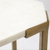 Vincent Octagonal White Marble Tabletop with Gold Metal End/Side Tables thumbnail 7