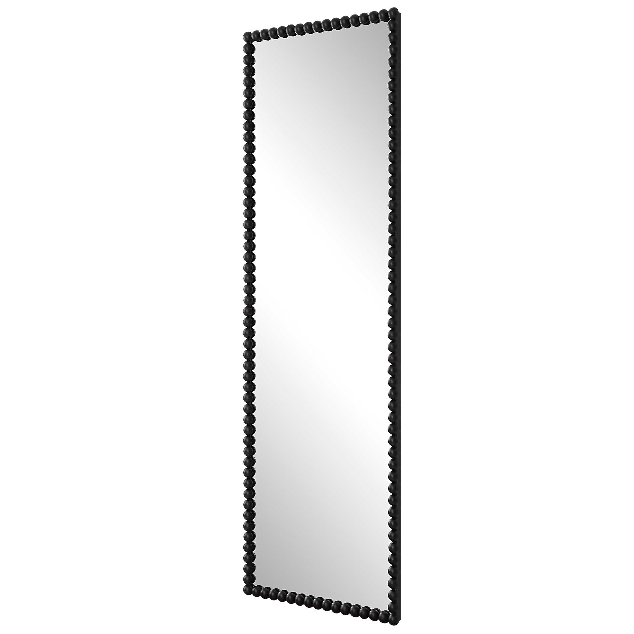Serna Black Tall Mirror, by Uttermost, 23.37" width x 72.25" height x 2.25" depth View 4