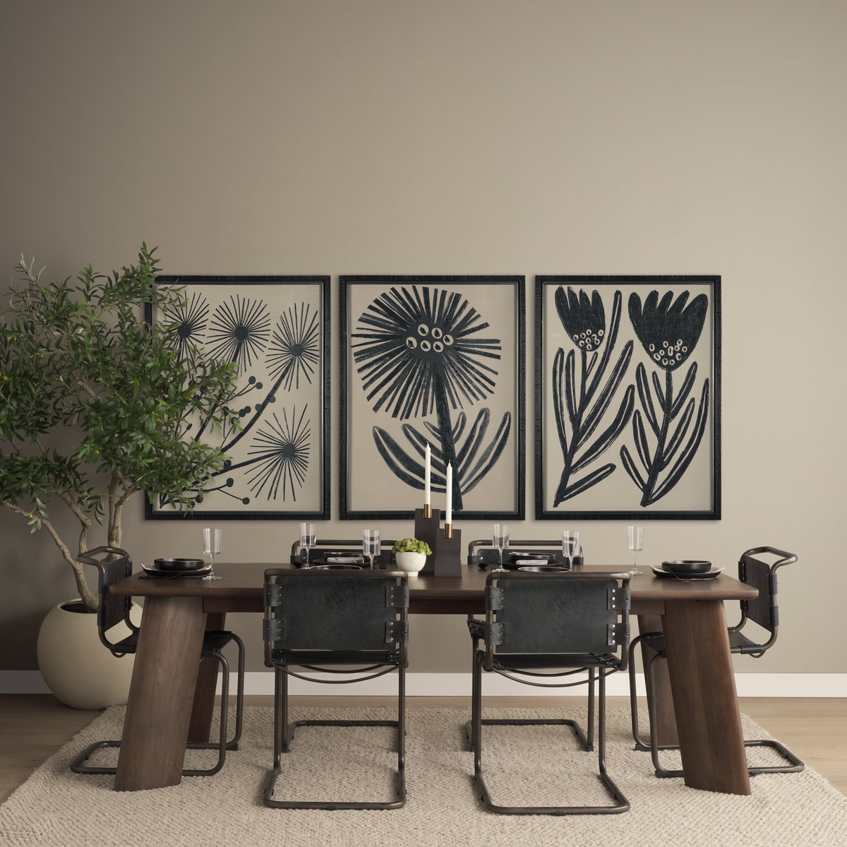 Berbick Open Back Dining Side Chair | Black Leather with Iron, Dining Chair by Mercana, 20.5" length x 24" width x 33" height View 4