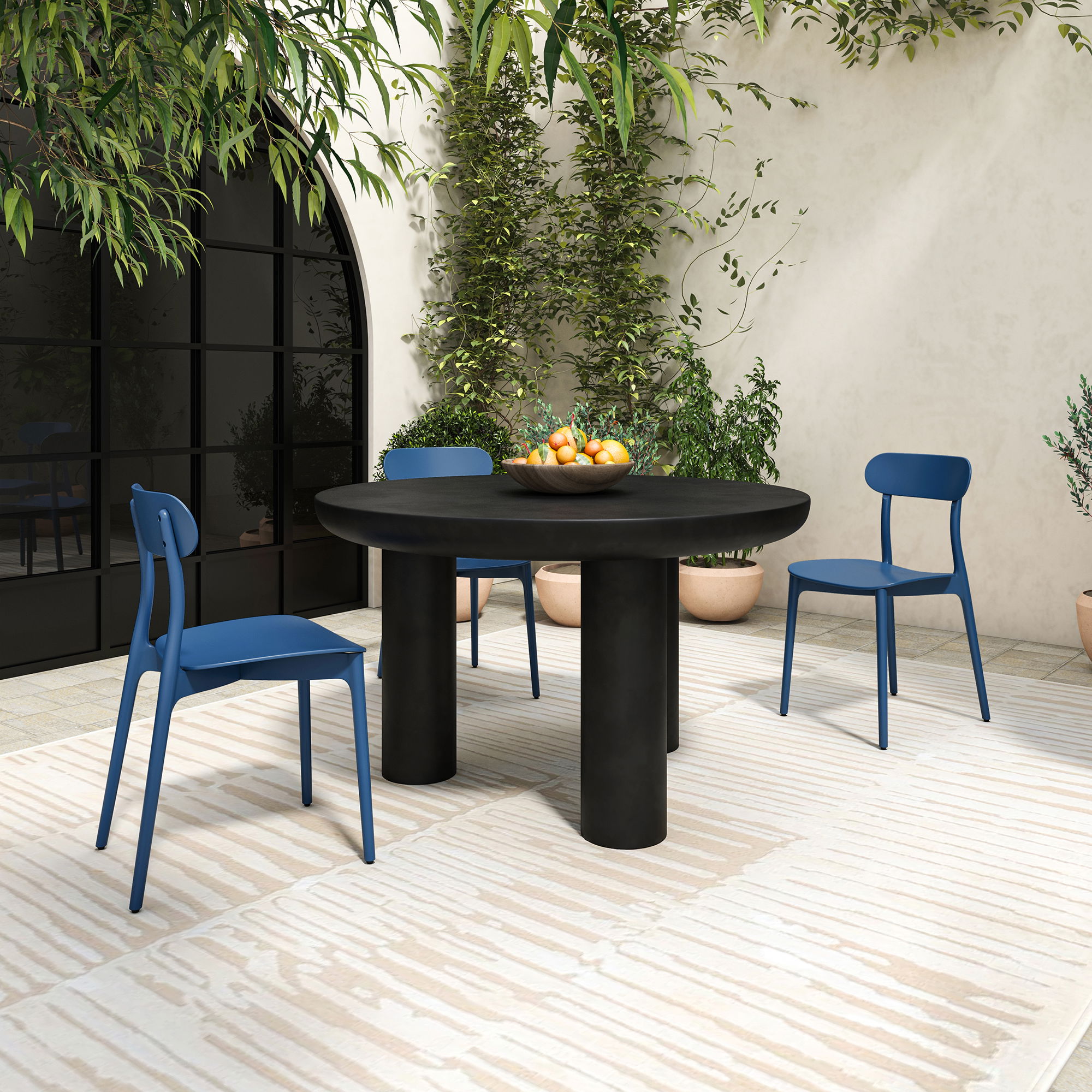 Kent Outdoor Dining Chair Navy - Set Of Two large image 