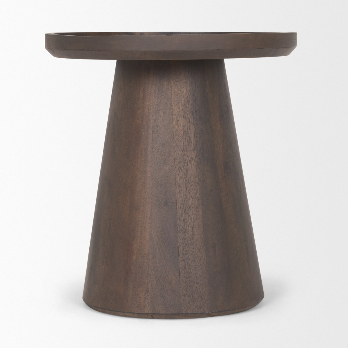 Takoda Dark Brown Wood Tapered Drum Accent Table, Side & End Table by Mercana, 19" length x 19" width x 20.5" height View 7