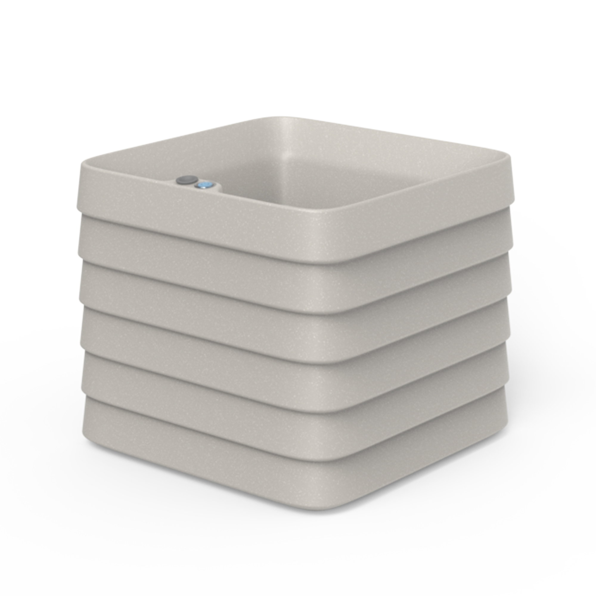 TruDrop Slat Self Watering Planter Box - Square, by Crescent Garden, 22" width x 19.69" height x 22" depth View 1