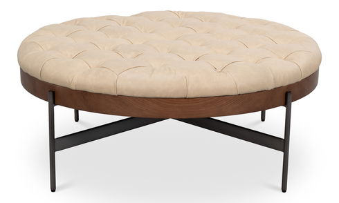 Corbet Cocktail Ottoman, Cappucino White