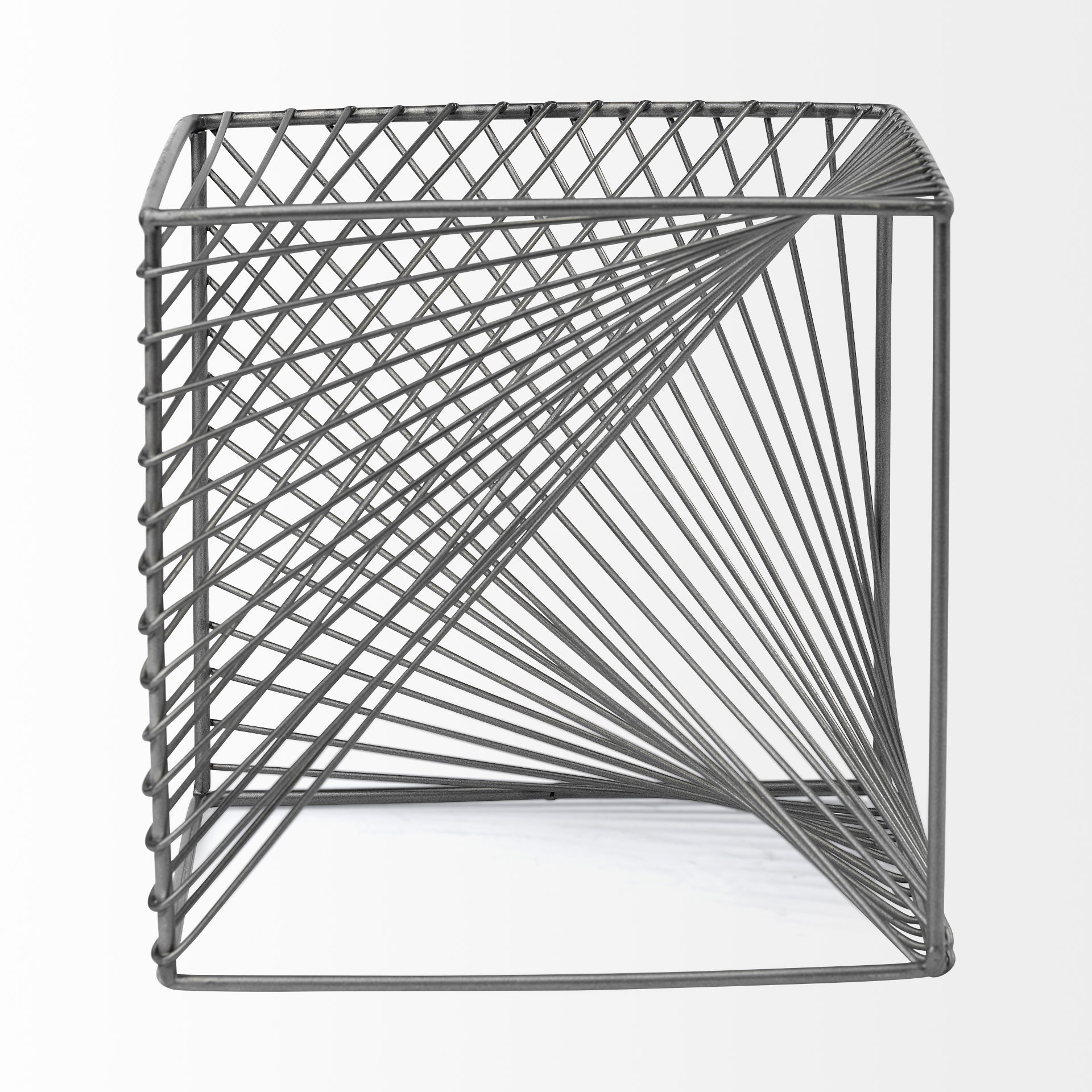 Rochon 8L x 8W Gray Metal Decorative Cube, Decorative Object by Mercana, 8.07" length x 8.07" width x 8.07" height View 2