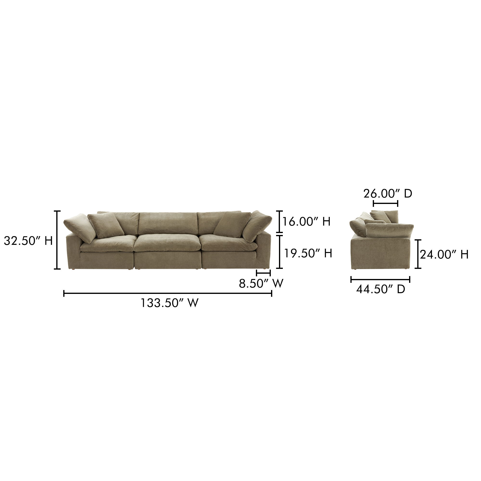 Clay Modular Sofa Desert Sage large image 