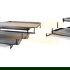 Trey 48x46 Rectangular Brown Solid Wood Top Table Black Metal Frame Two-Tier Coffee Table thumbnail 0