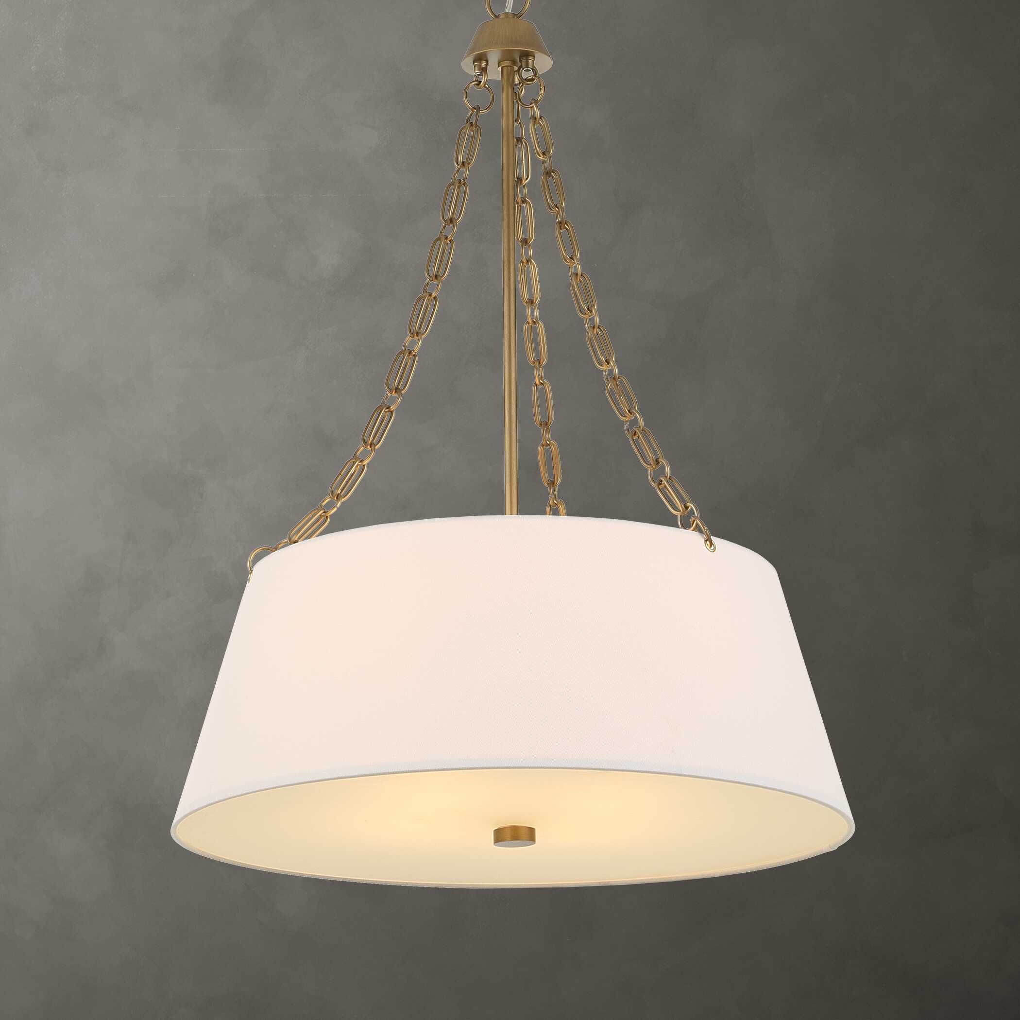 Andalucia 4 Light Drum Pendant, Ceiling Light by Uttermost, 32.5" height x 24" diameter View 2