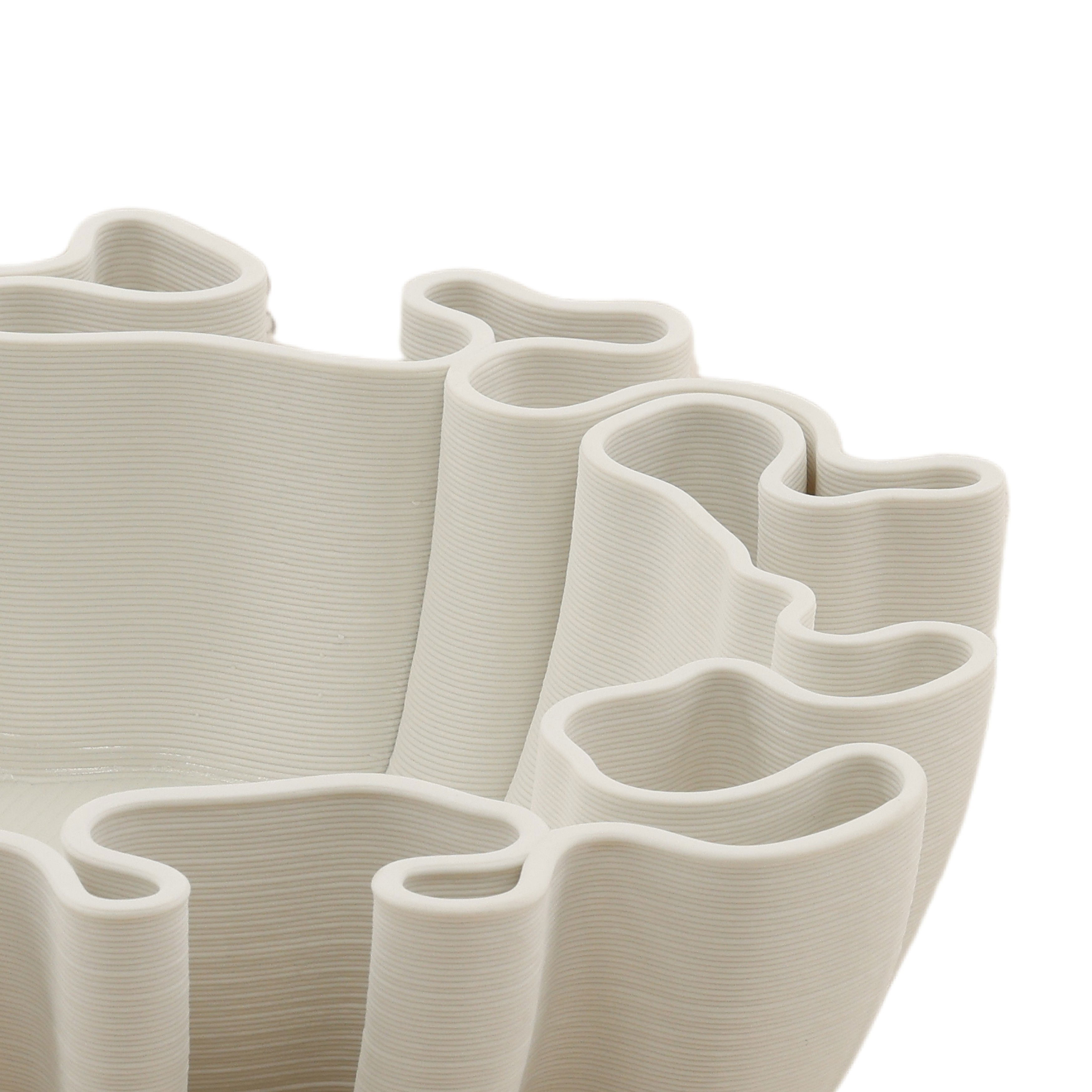 Pompey Bowl Ivory, Decor by Dovetail, 11.81" width x 3.35" height x 11.81" depth View 2