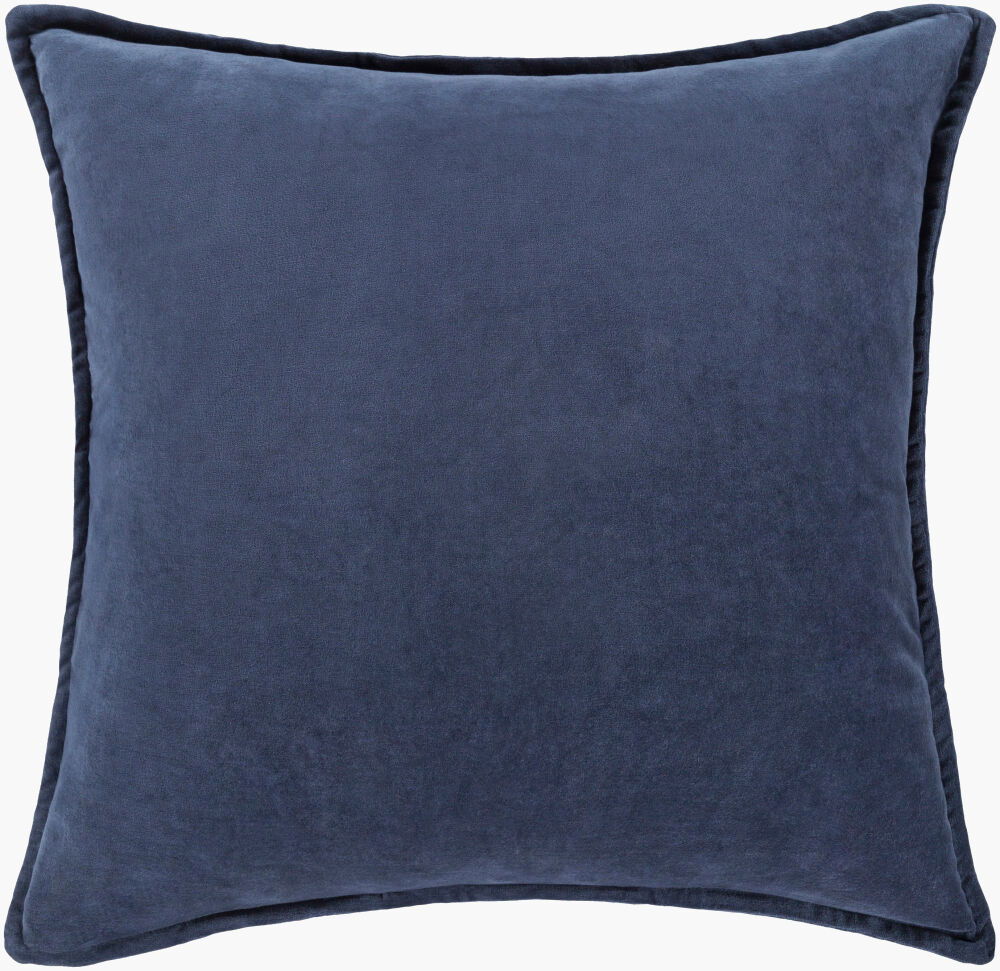 Cotton Velvet Lumbar Pillow Down, Decorative Pillow by Surya, 13" length x 19" width