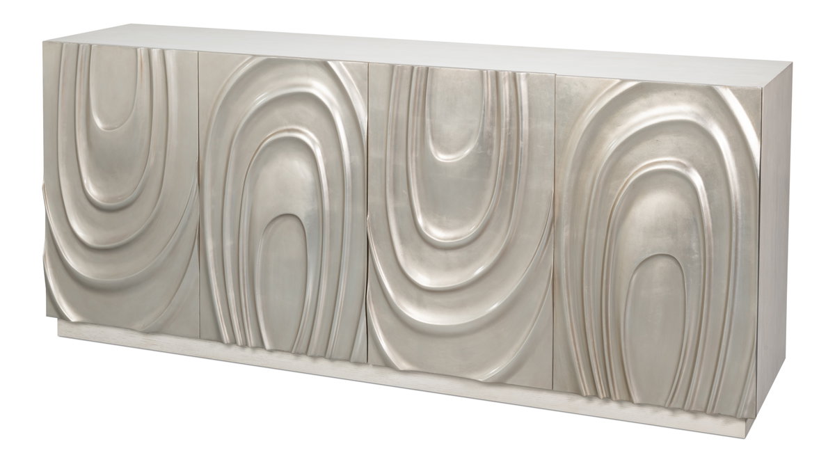 Capriole Credenza, by Sarreid, 1'8" length x 7'2" width x 3' height View 1