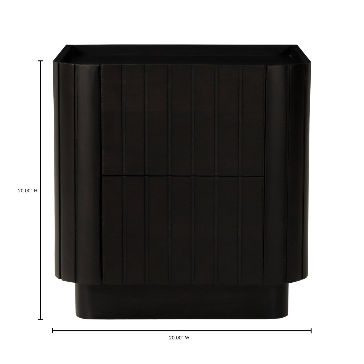 Povera Nightstand Black, by Moe's Home, 20" width x 20" height x 18" depth View 10