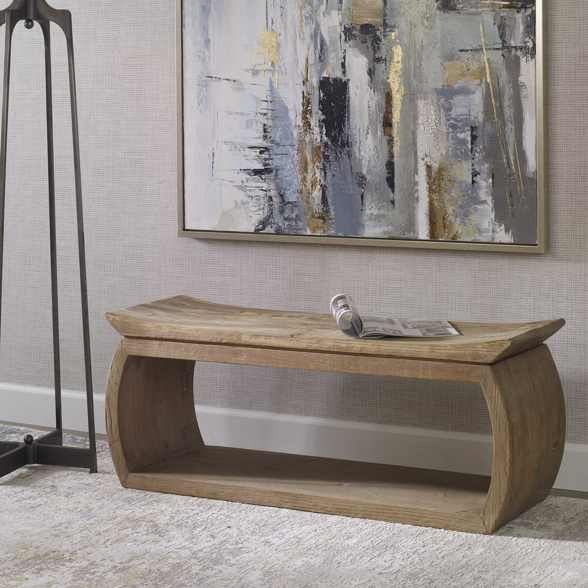 Connor Reclaimed Wood Bench, Benche by Uttermost, 42" width x 17" height x 14" depth View 4