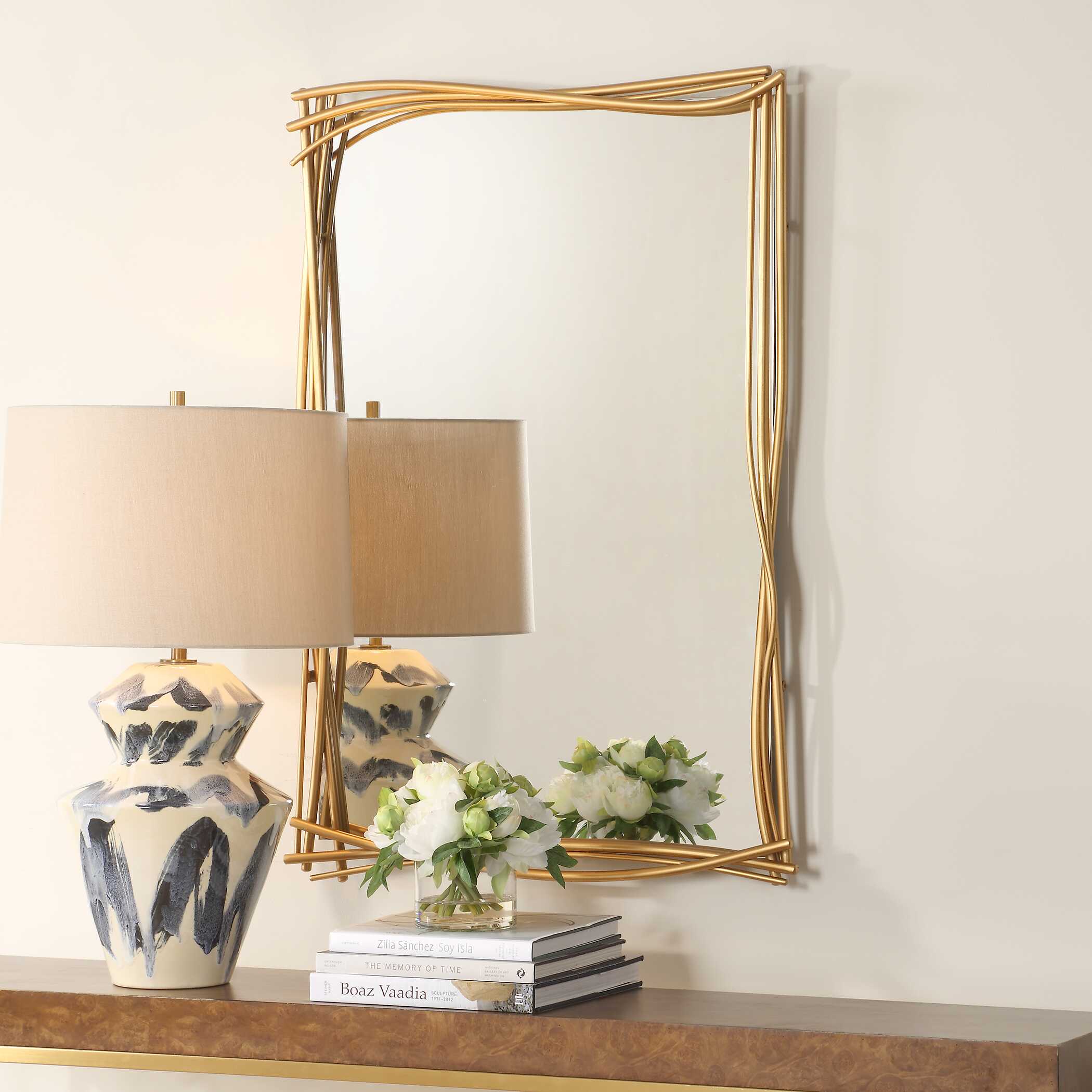 Curved Branches Gold Mirror, by Uttermost, 26.5" width x 39" height x 2.37" depth View 4
