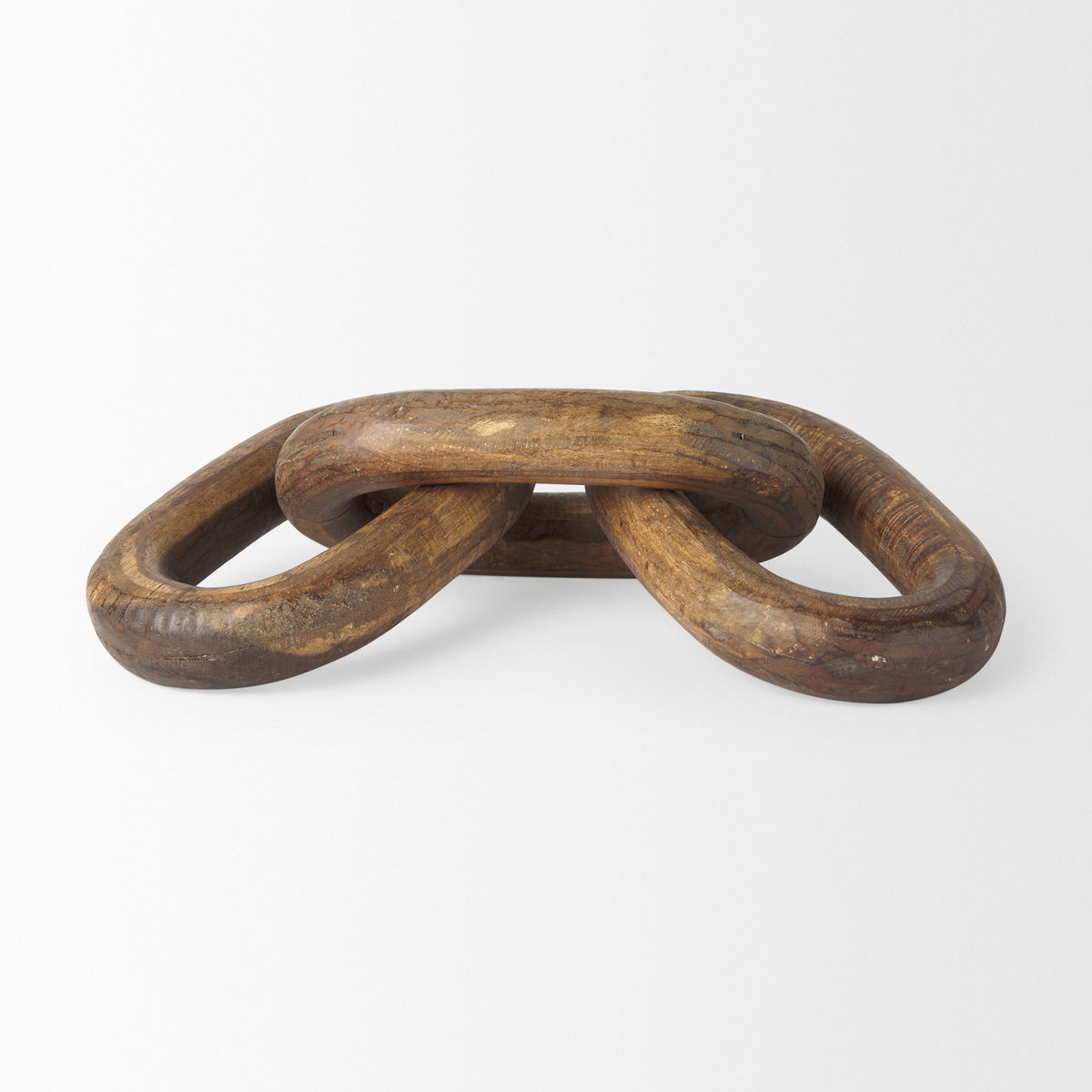 Tayla Large Medium Brown Wood Chain Link, Decorative Object by Mercana, 9.5" length x 2" width x 21" height View 7