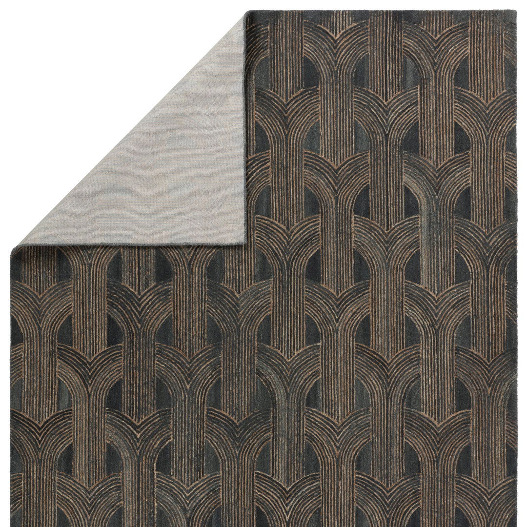 Verde Home By Jaipur Living Manhattan PVH14 Handmade Geometric Gray and Taupe Area Rug (5'x8') large image 