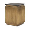 Satima Black Marble with Gold Metal Square Fluted Accent Table thumbnail 0
