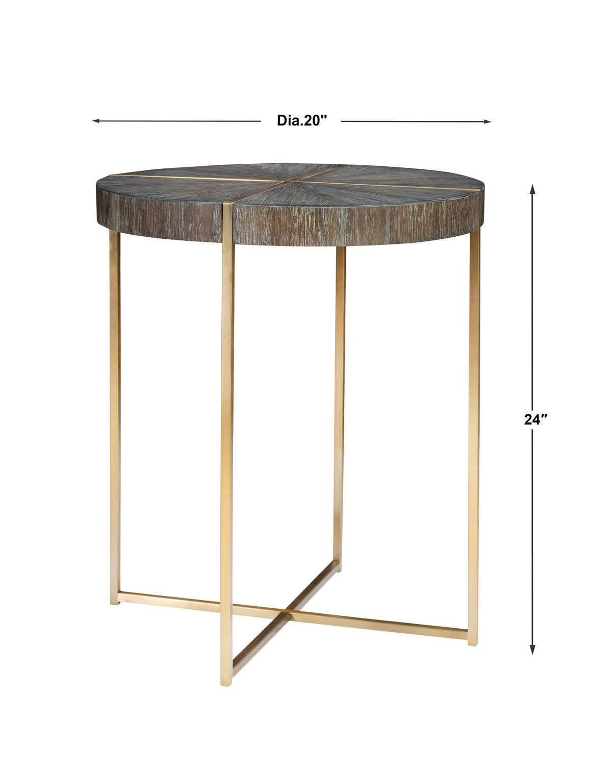 Taja Round Accent Table, Side & End Table by Uttermost, 20" width x 24" height x 20" depth View 3