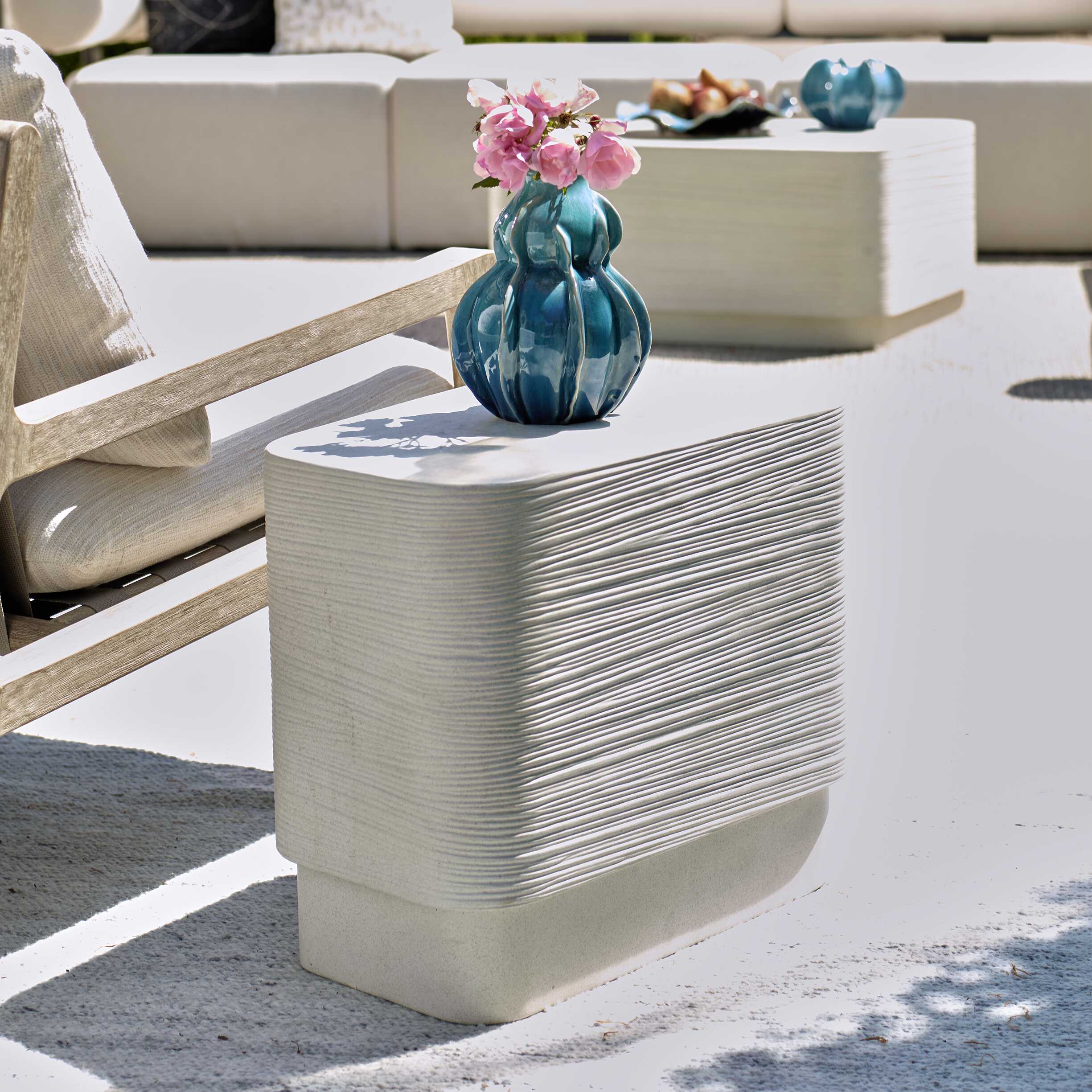 Saltwater Concrete Side Table, Furniture by Uttermost, 22" width x 17.75" height x 14.25" depth View 2