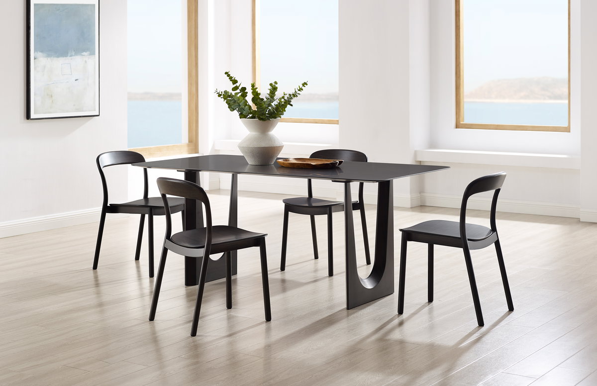 Hanna Chair Bamboo seat, Caviar, Dining Chair by Greenington, 18.19" length x 21.42" width x 30.75" height View 18