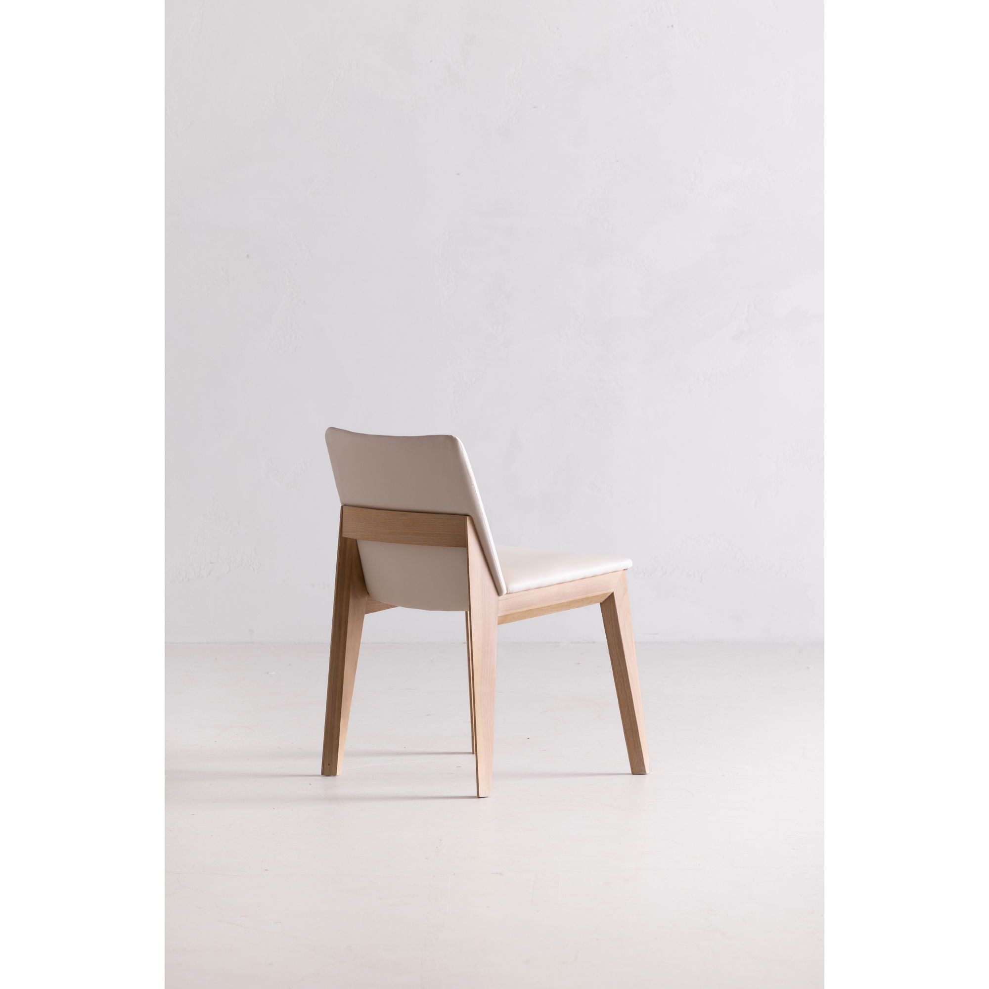 Deco Oak Dining Chair Cream White Pvc - Set Of Two large image 