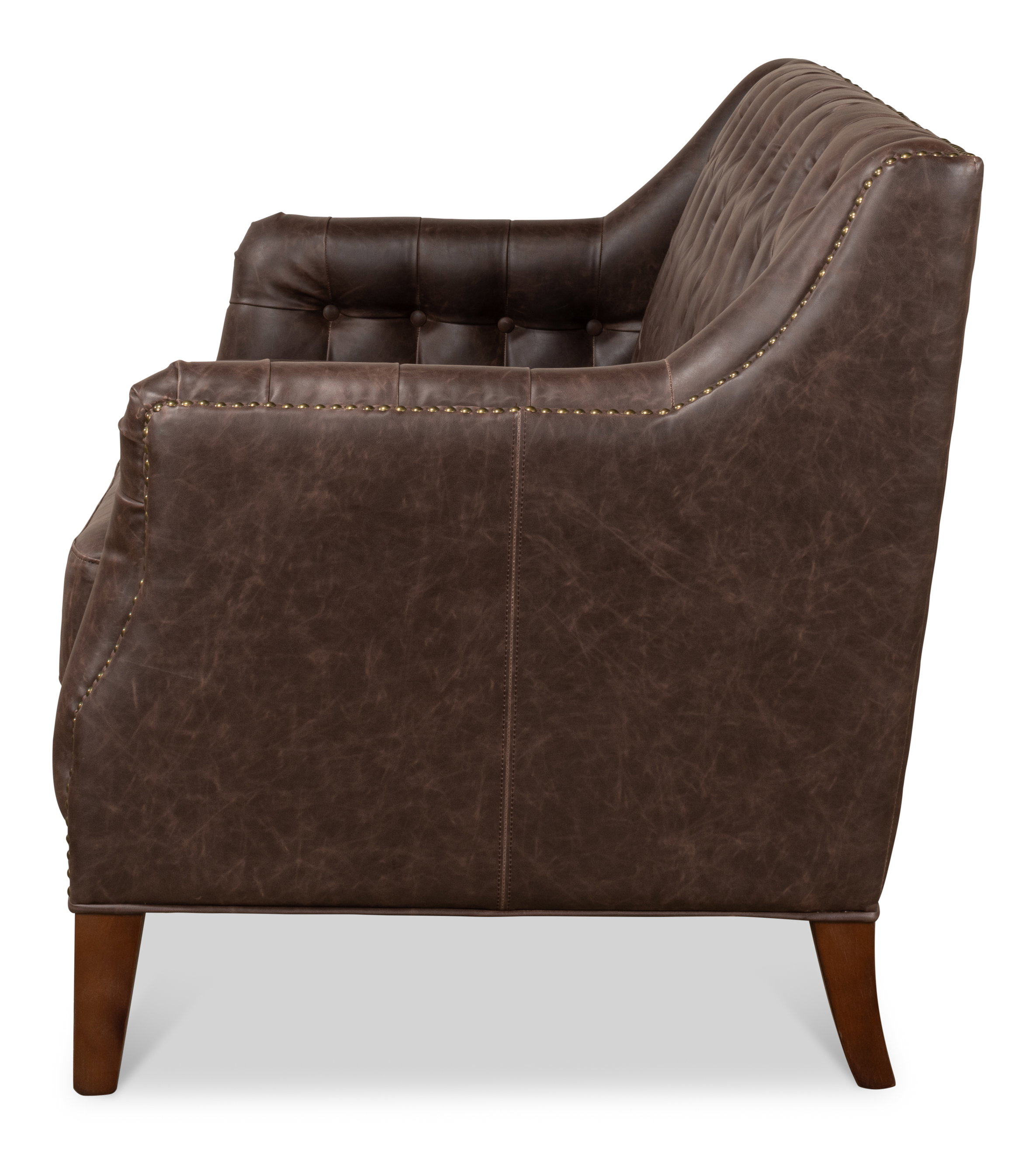 Brooks Leather Tufted 2 Seat Sofa, Sofas & Sectional by Sarreid, 54" length x 32" width x 33" height View 9