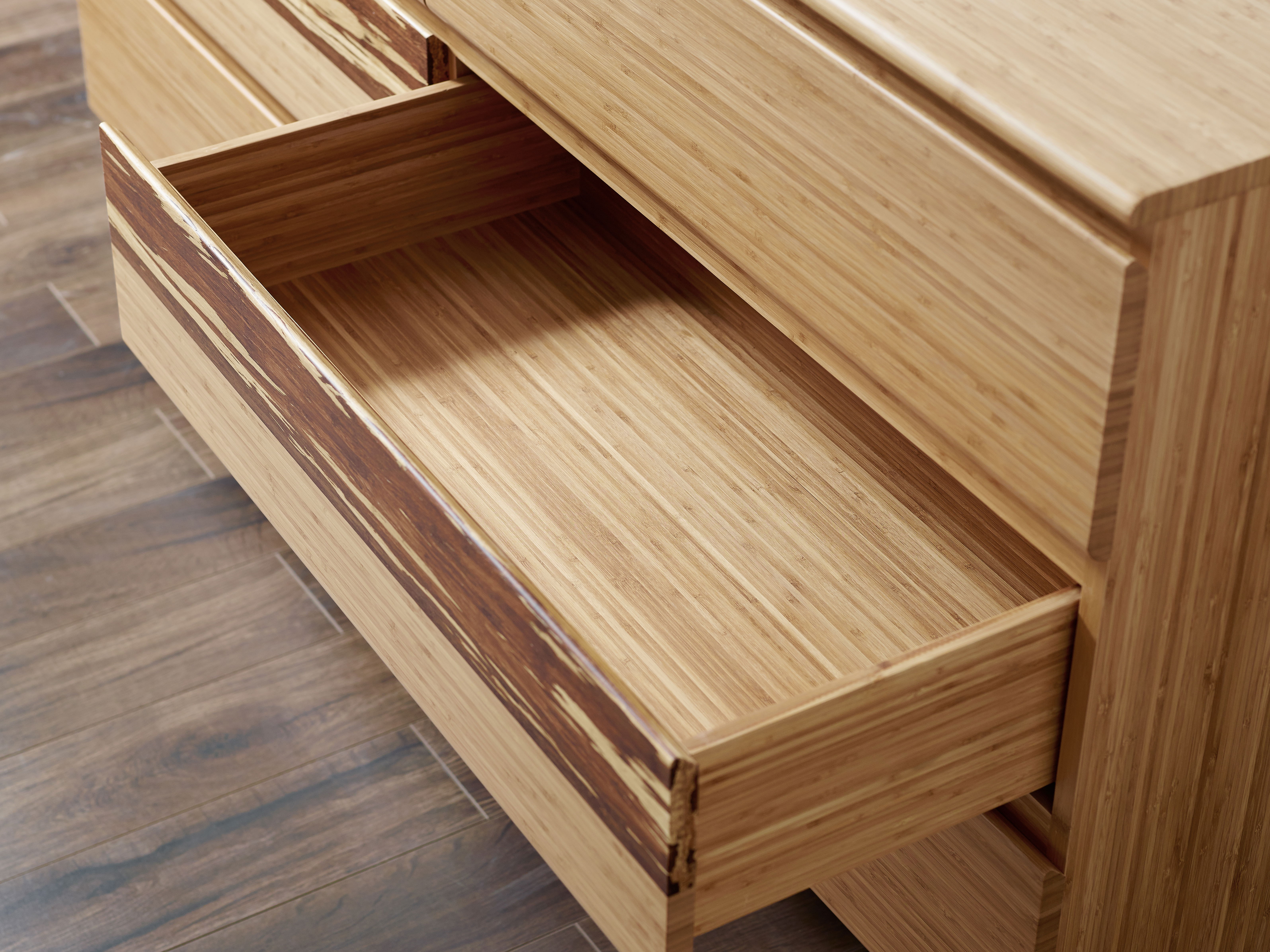 Azara Six Drawer Double Dresser, Caramelized, by Greenington, 19" length x 64" width x 36" height View 13