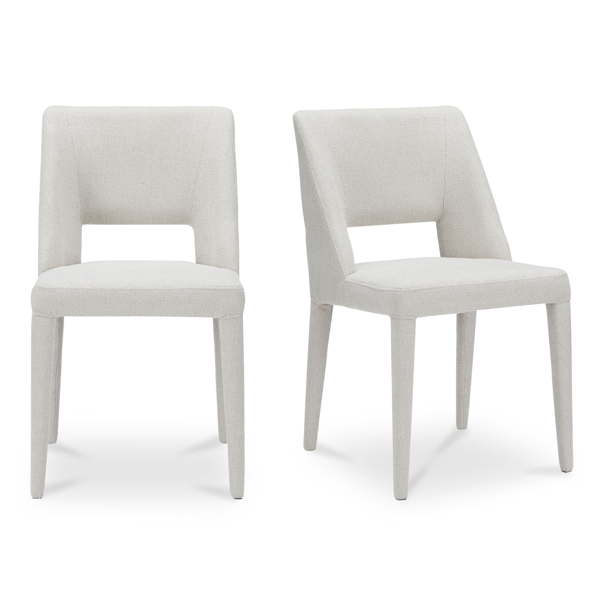 Joyce Dining Chair Beige-set Of Two, by Moe's Home, 18.5" width x 33.9" height x 22.6" depth View 1