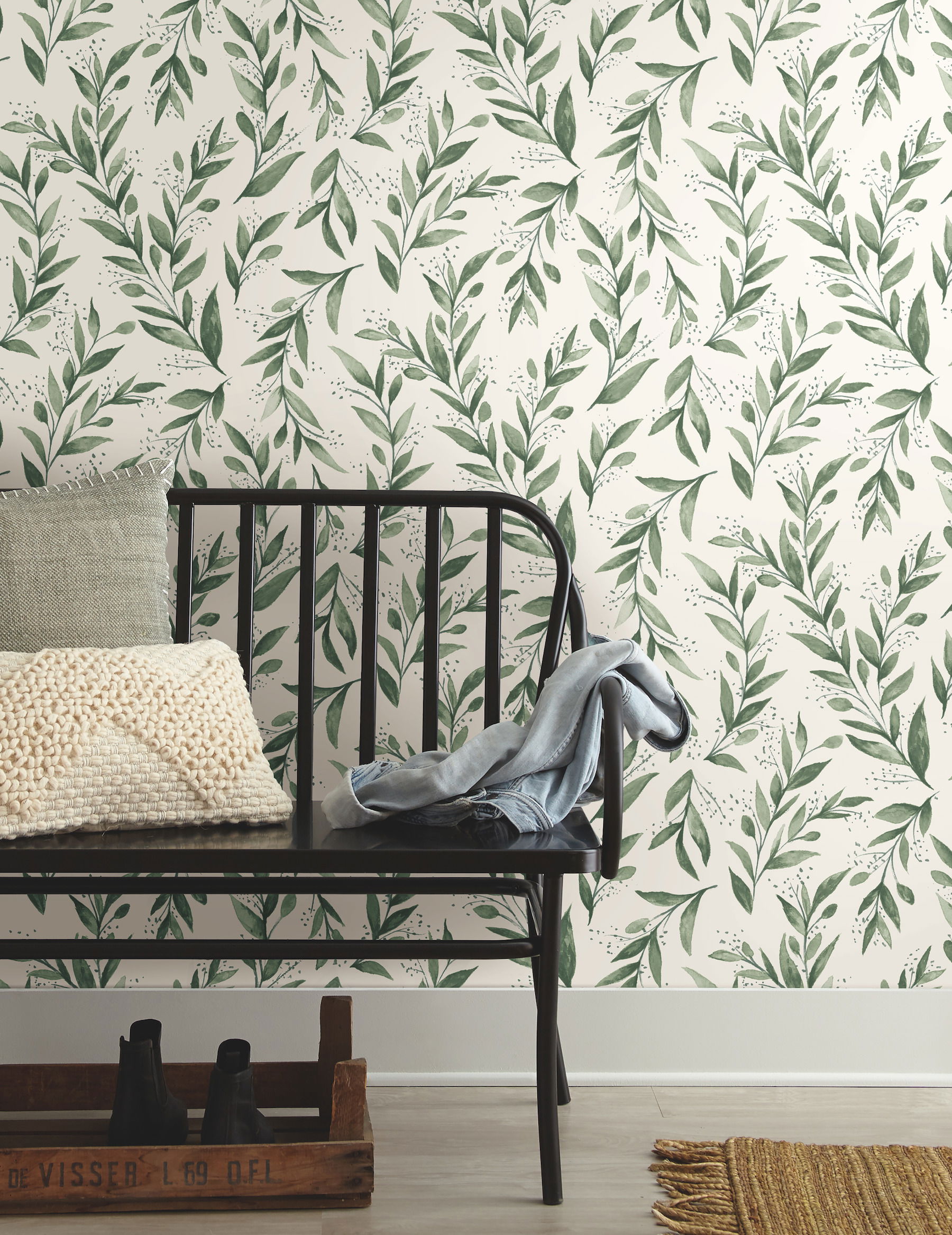 Magnolia Home Olive Branch Olive Grove Peel & Stick Wallpaper large image 