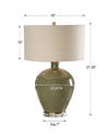 Elva Emerald Table Lamp, by Uttermost, 18" width x 27.25" height x 18" depth thumbnail 3