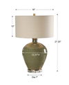 Elva Emerald Table Lamp, by Uttermost, 18" width x 27.25" height x 18" depth thumbnail 3