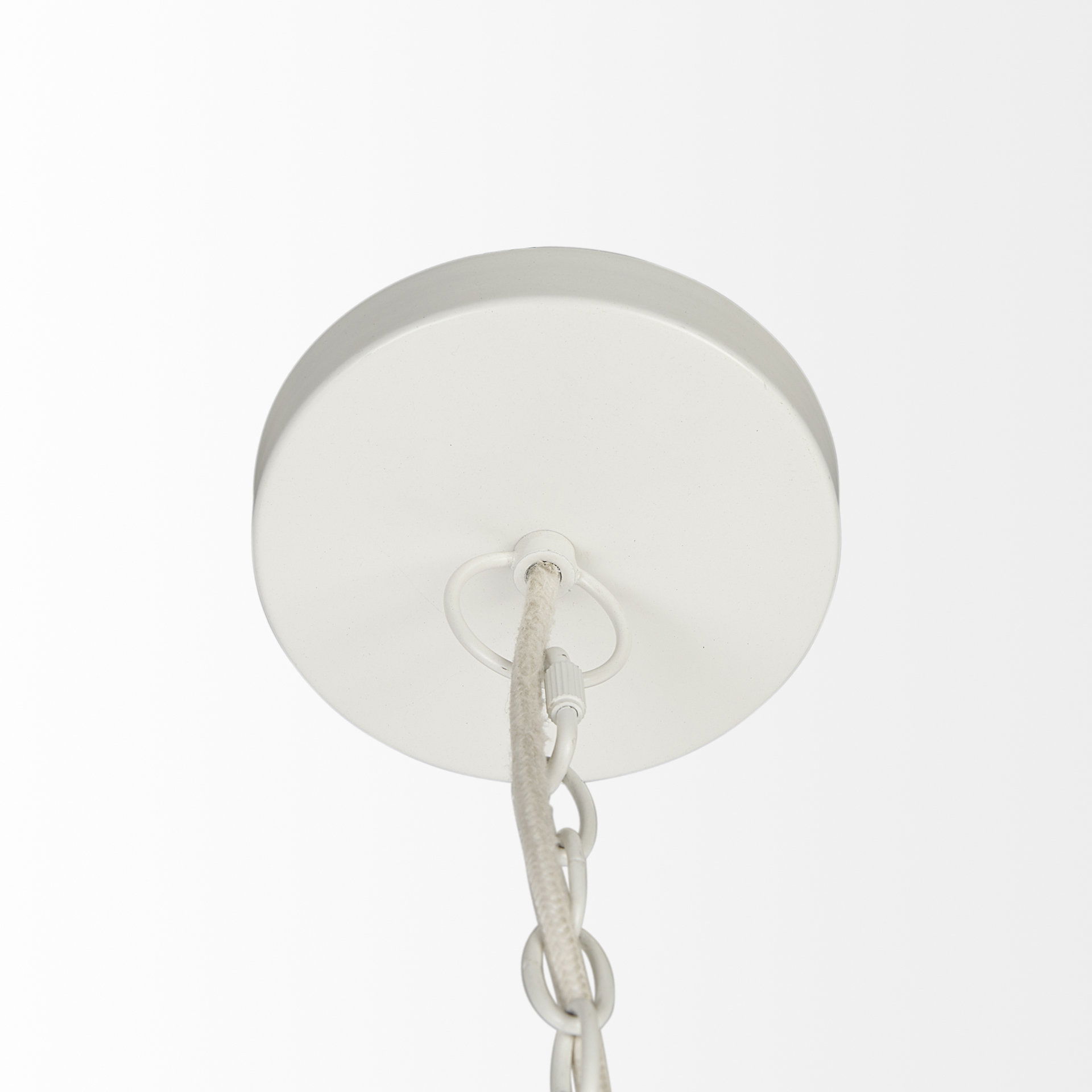 Theta 30.0 L x 30.0 W x 15.0 H White-Washed Beaded Chandelier, by Mercana, 30" length x 30" width x 14.96" height View 5