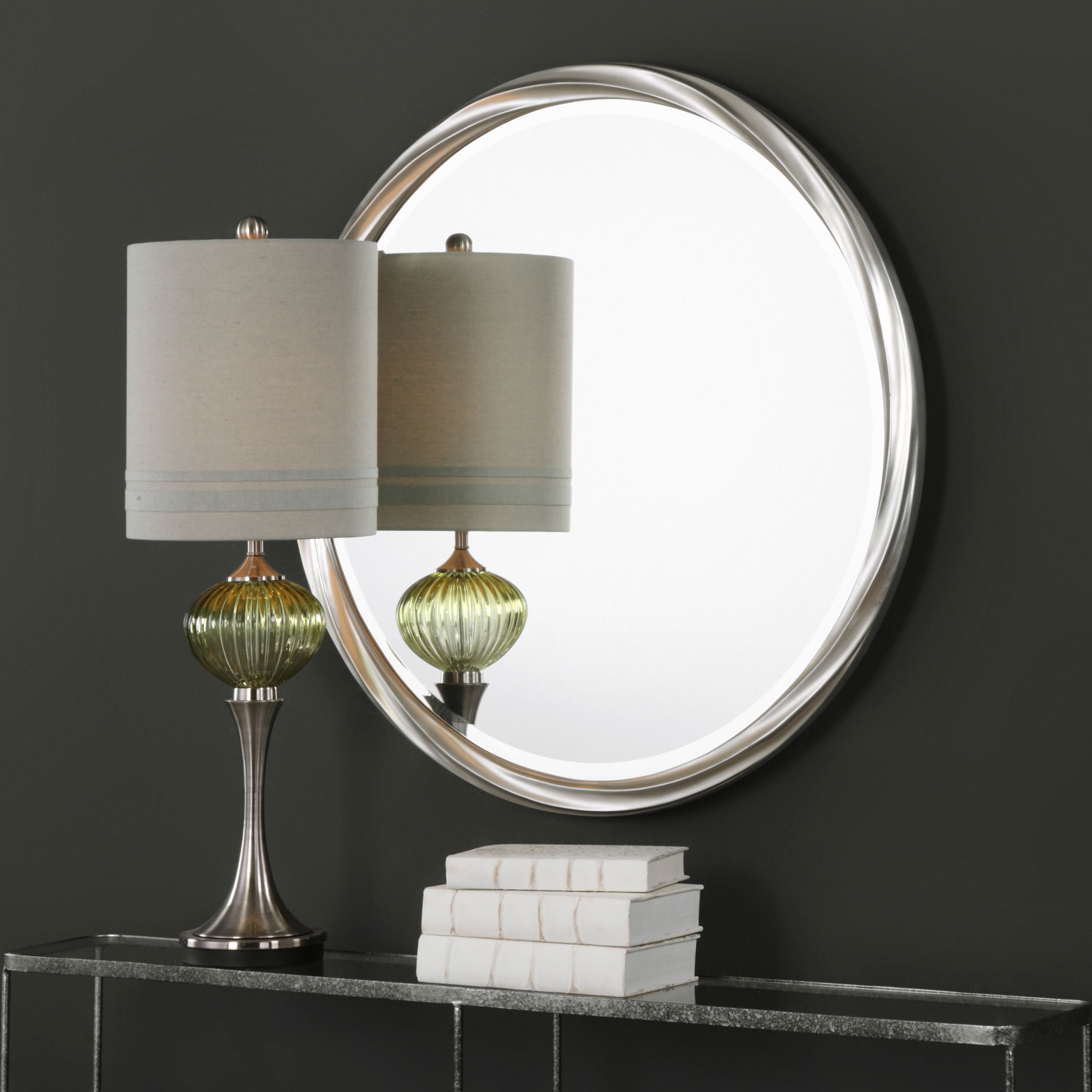 Orion Silver Round Mirror large image 