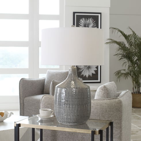 Felipe Distressed Gray Table Lamp