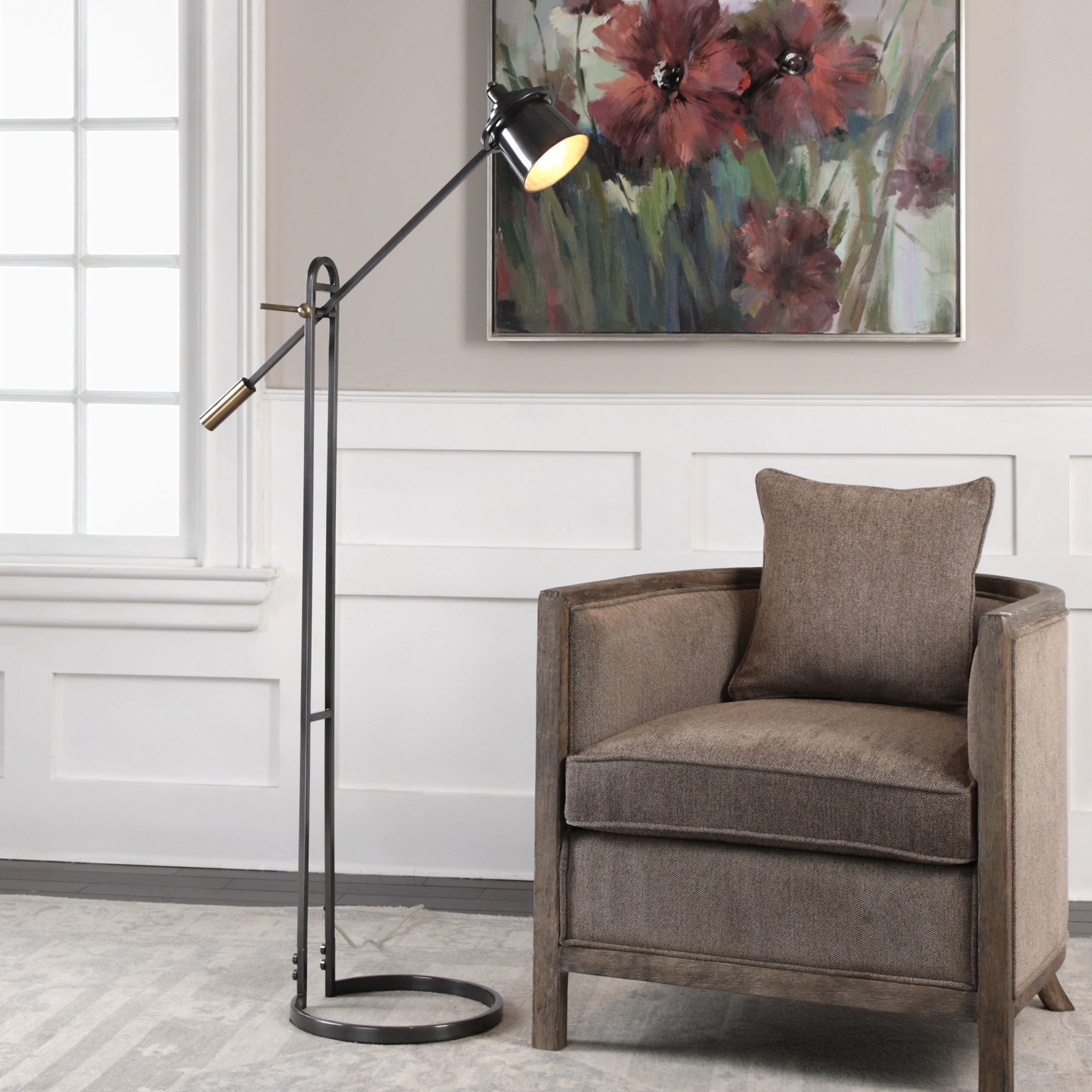 Chisum Dark Bronze Floor Lamp large image 