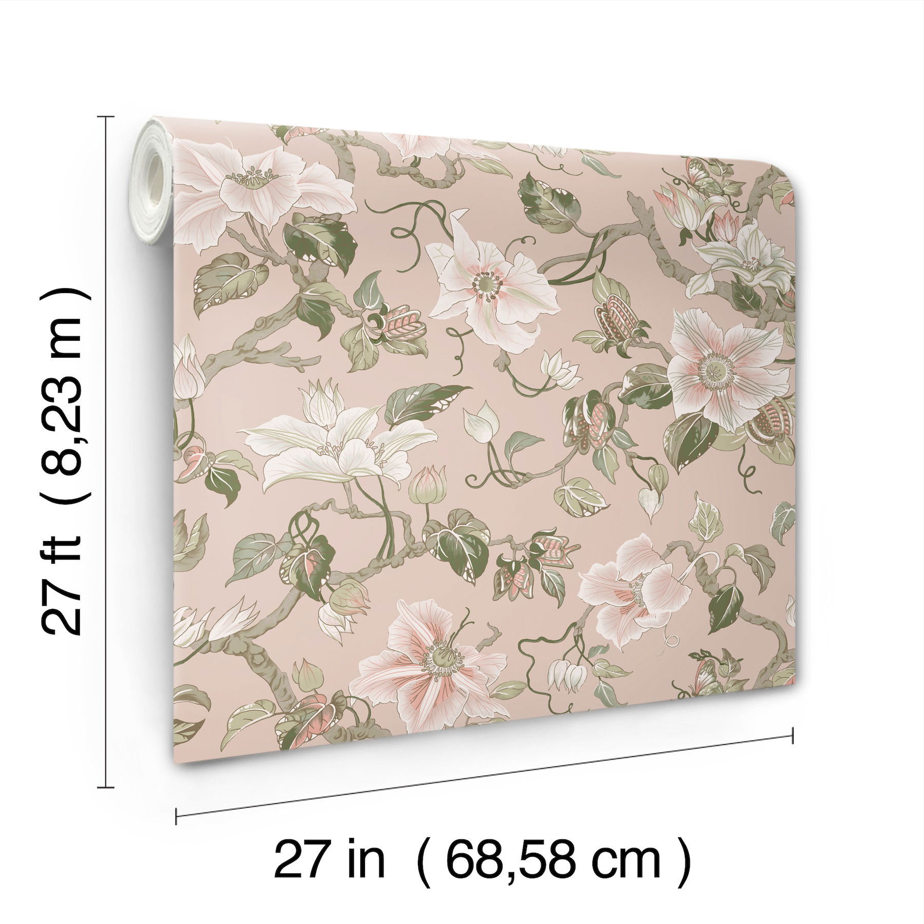 Marguerite Vine Blush Wallpaper large image 