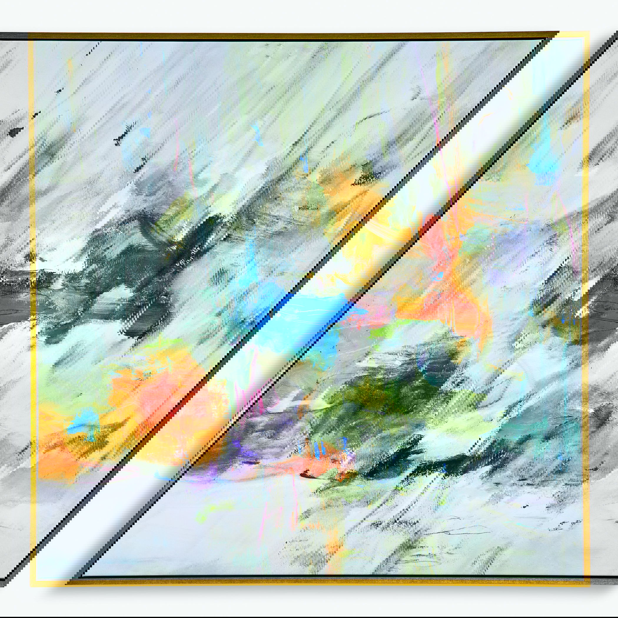 In The Beginning Framed Abstract Art, Painting by Uttermost, 49.5" width x 49.5" height x 2" depth View 1