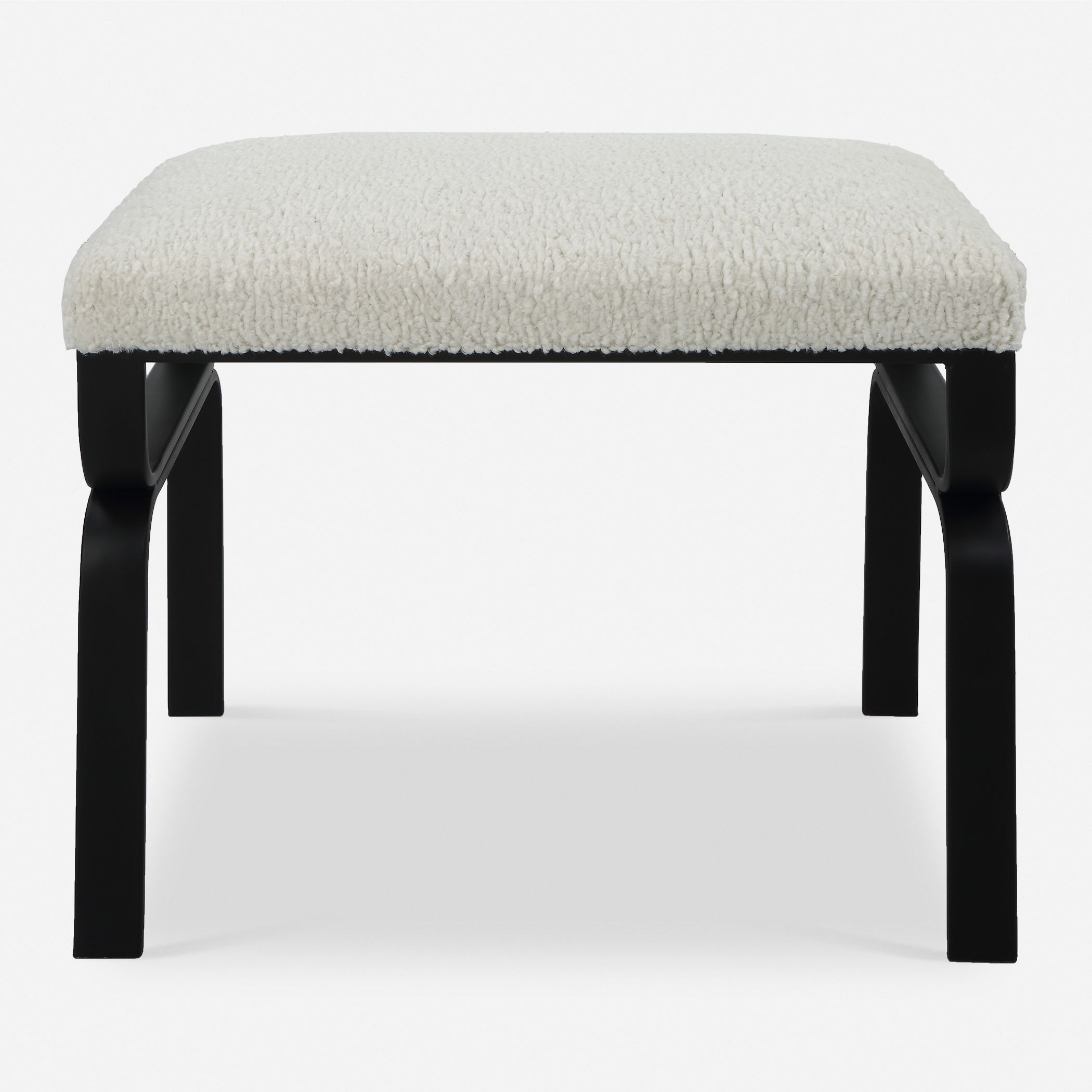 Diverge White Shearling Small Bench large image 