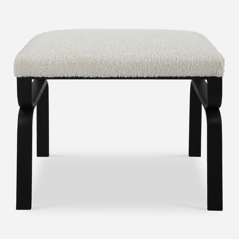 Diverge White Shearling Small Bench