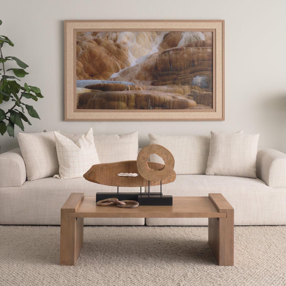 Reinir Red-Brown Marble Chain Link Decorative Object, by Mercana, 14" length x 4" width x 0.94" height View 2