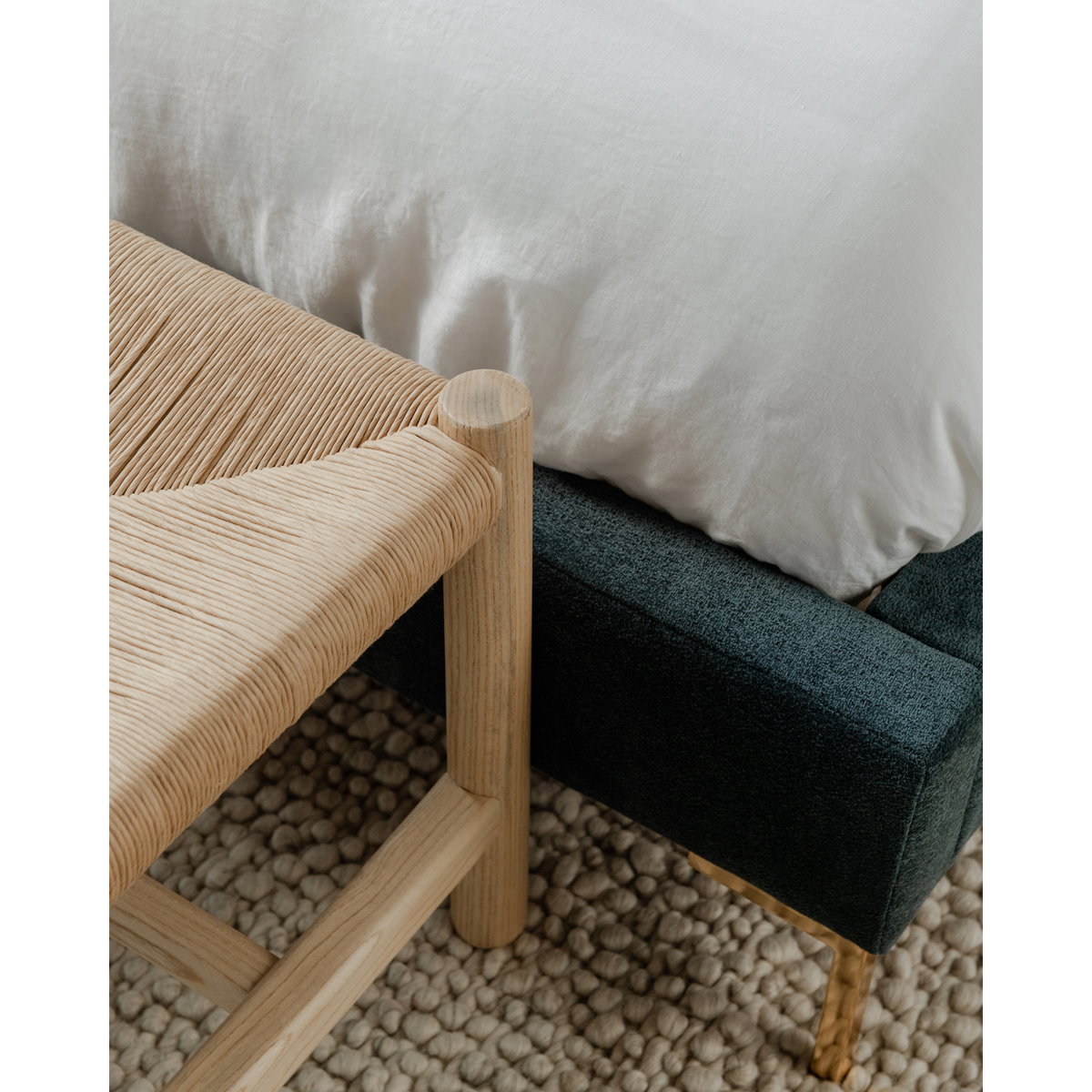 Hawthorn Large Bench Natural, Benche by Moe's Home, 60" width x 18" height x 17" depth View 6