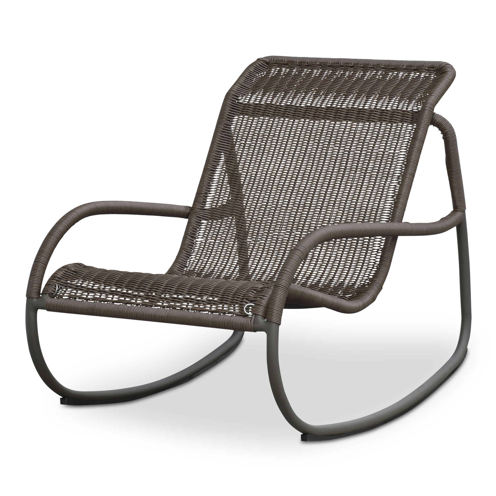 Lyra Outdoor Rocking Chair Brown, Outdoor Chair by Moe's Home, 2'2.77" width x 2'10" height x 3'2" depth View 3