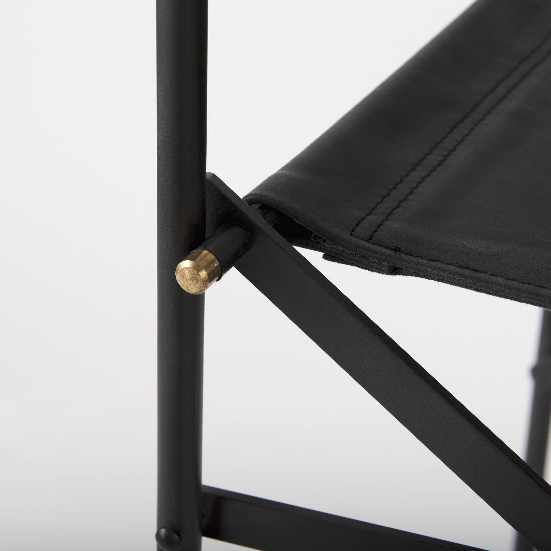 Direttore 19.3L x 19.3W x 40.2H Black Leather with Black Frame Counter Stool, Counter & Bar Stool by Mercana, 19.3" length x 20" width x 40.2" height View 9