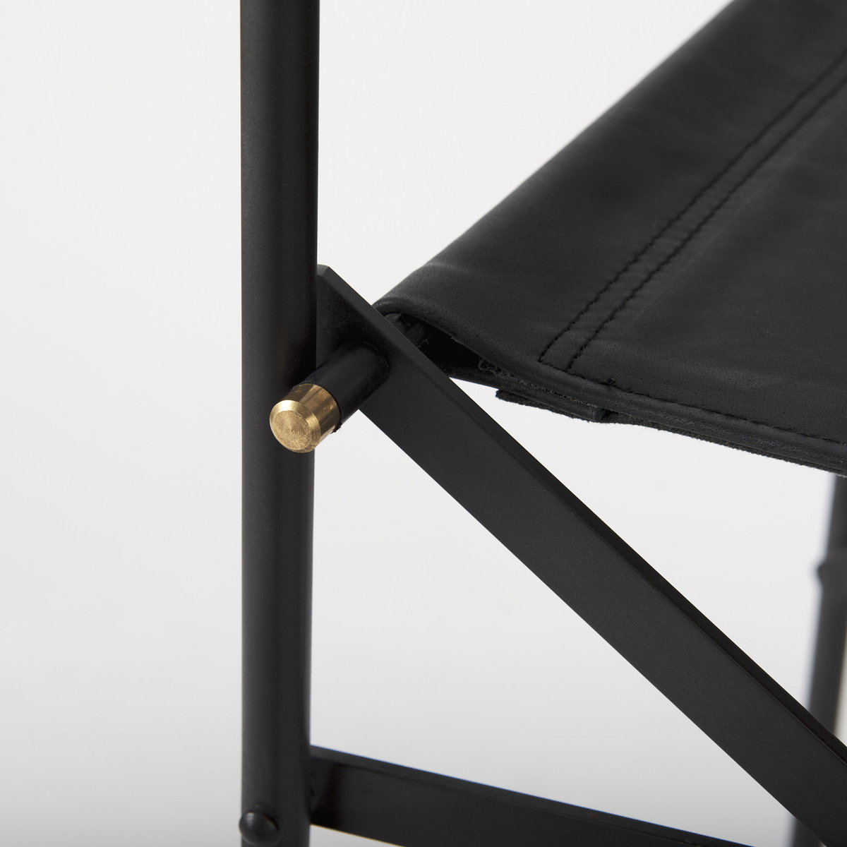 Direttore Backless 40.2in Seat Bar Stool | Black Leather with Black Iron, Counter & Bar Stool by Mercana, 19.3" length x 20" width x 40.2" height View 9