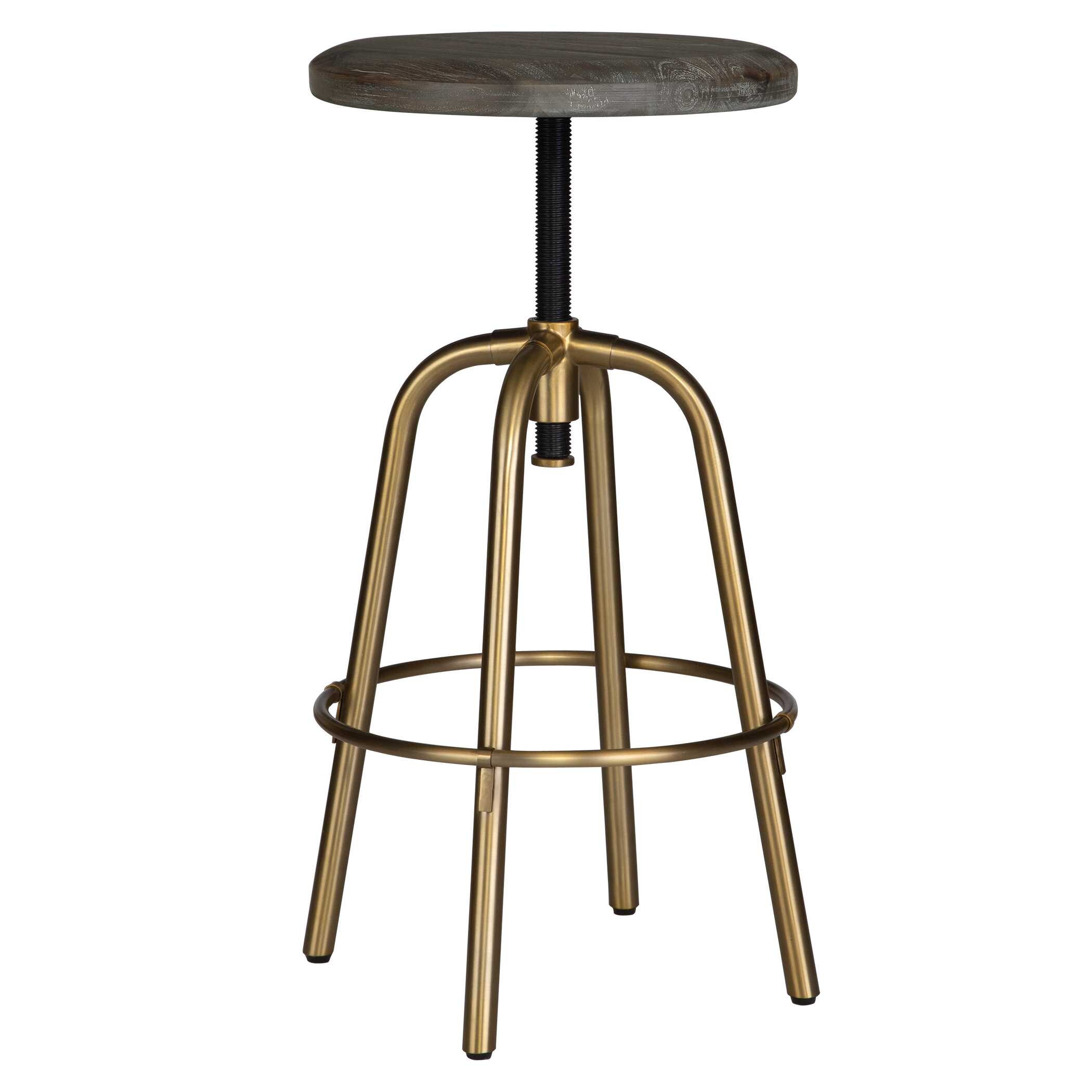 Revolve Brass Counter Stool, Furniture by Uttermost, 17" width x 24" height x 17" depth View 6