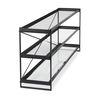 Trey 72.0'L x 16.0'W x 30.0'H Black Metal with Glass Console Table, by Mercana, 72" length x 16.25" width x 30" height thumbnail 9