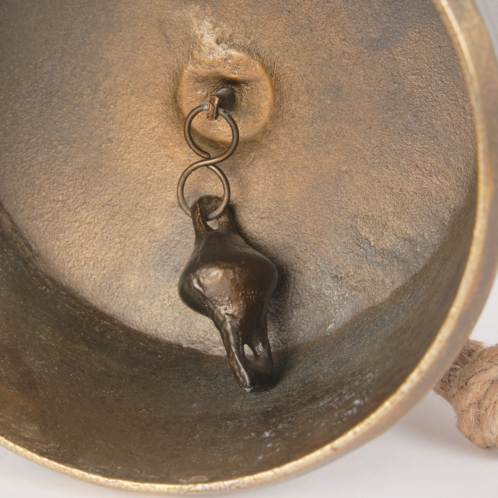 Quincy Large Gold Metal Decorative Bell Object, Decorative Object by Mercana, 7" length x 7" width x 7.75" height View 12