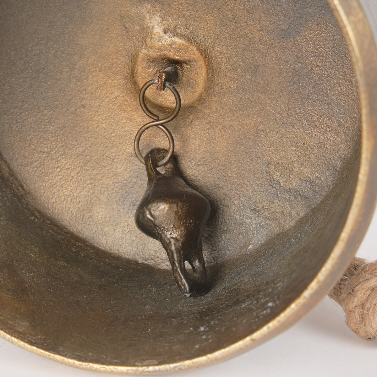 Quincy Large Gold Metal Decorative Bell Object, Decorative Object by Mercana, 7" length x 7" width x 7.75" height View 12