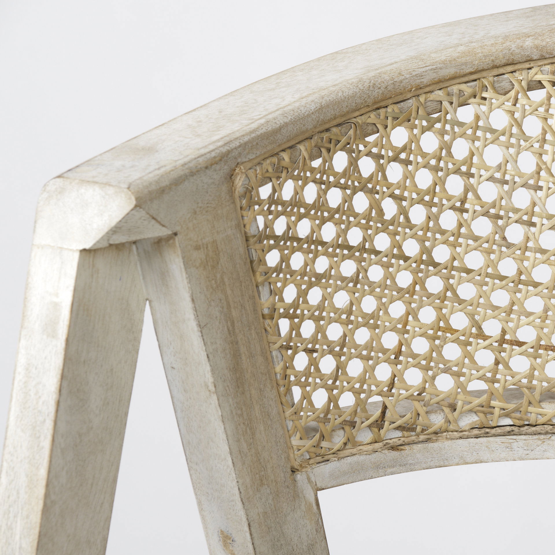 Tabitha 30.75' Seat Height Beige Fabric/Rattan Seat Blonde Wood Frame Bar Stool large image 